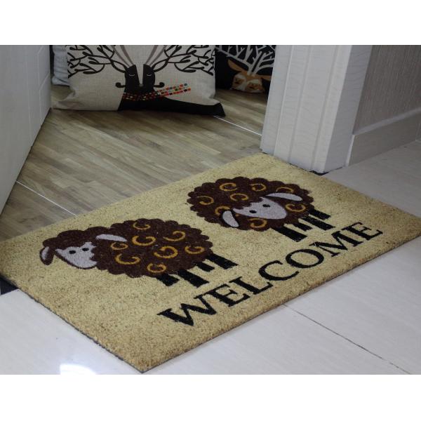 40*60cm Coir Coconut Entrance Matting Thickness 15mm PVC Backing