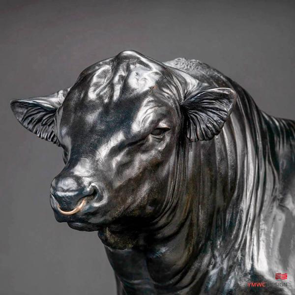Artistic Installation Life-size Stainless Steel Bull Pipe Statue for Modernistic Style
