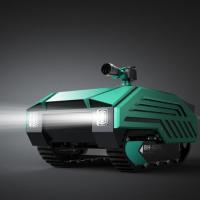 Robot extincteur résistant avec le moteur diesel