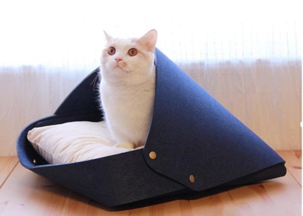 Simple Design Open Type Felt Pet Cave 50*48*33 Cm For Cat Sleeping