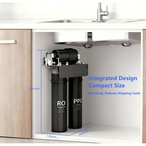 Compact 400GPD Under Sink RO System Integrated Design Space Saving