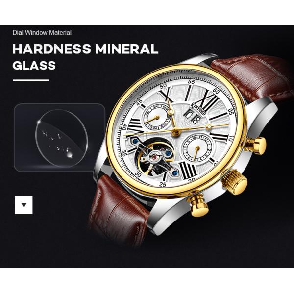Brand KINYUED fashion mens wind up use hand water resistant tourbillon automatic watch