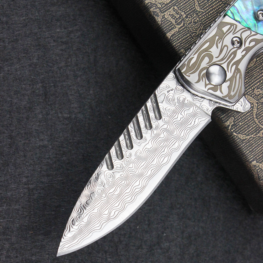 GT-DC376 Goods Immediately Damascus Tactical Knife Camping Knife for Folding Knife Tunafire