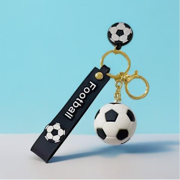 Custom-Made PVC Soft Rubber Keychains Three-Dimensional Baseball Basketball Football Pendants Spherical Keychains Pendants