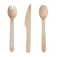 A cutelaria de madeira descartável ajusta Compostable biodegradável ecológico