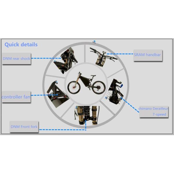 Full Suspension Powerful Ebike 72V 3000W With 45mm Magnet Hub Motor