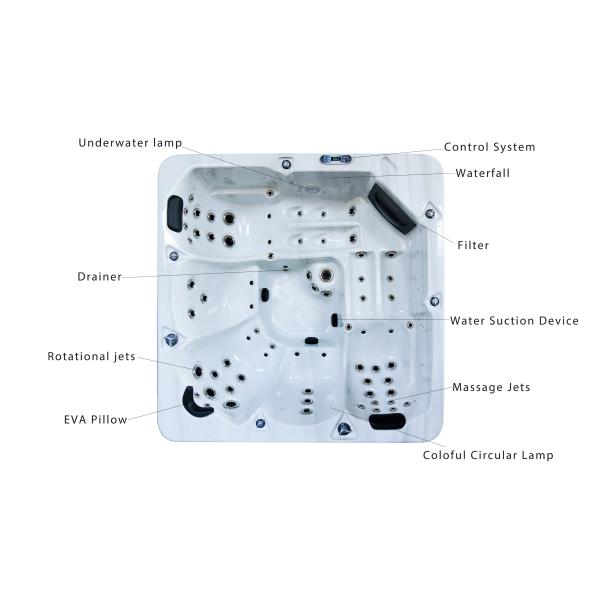 5 людей семья и джакузи друга на открытом воздухе с холеным экстерьером styly и местом