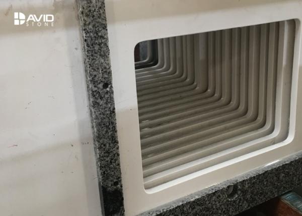 Popular Solid Surface White Quartz Countertops , Kitchen Quartz Vanity Tops