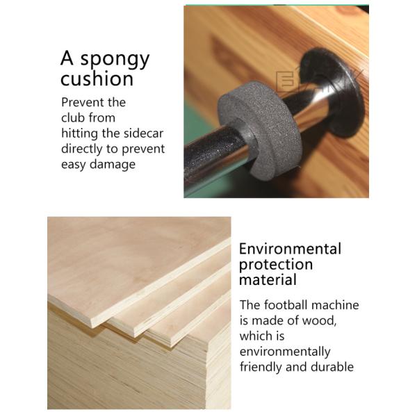 Wooden Football Soccer Table Amusement Game Machines Standard 8 Bar Home Version