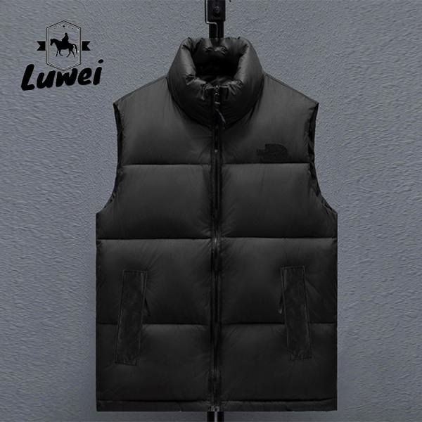 Vestuário de Inverno Coletes grossos Quilted Utilidade quente Contraste de cores Vestido sem mangas Colete de tamanho maior Vestido masculino