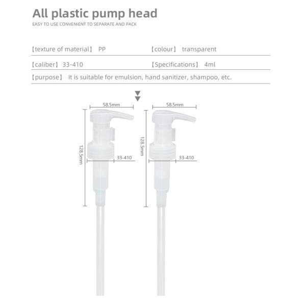33-410 Todas las bombas de loción de plástico reciclaje cuidado de la piel sostenible embalaje UKAP10