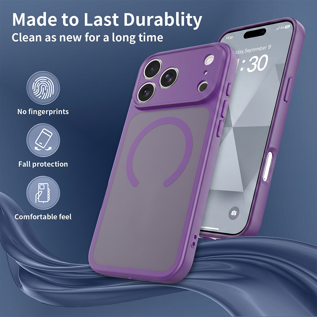 Laudtec Translucent Matte Frosted Strong Magnetic Phone Case Phone Cover with Full Camera Protection for iPhone 17 16 15 Pro Max