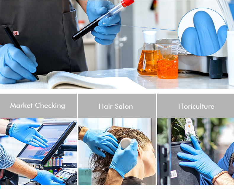 Chemical Resistant Nitrile Disposable Hand Gloves Multicolored Medical Powder Free Gloves
