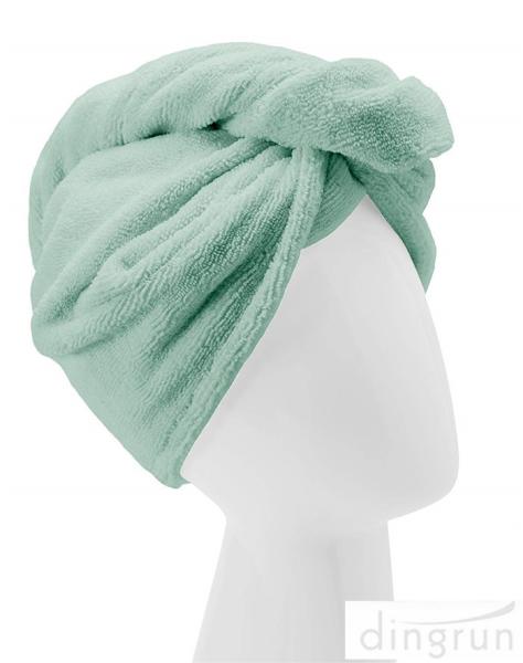 Custom Wholesale Fast Dry Absorbent Wrapped Twist Microfiber Hair Turban Towel with Buttons
