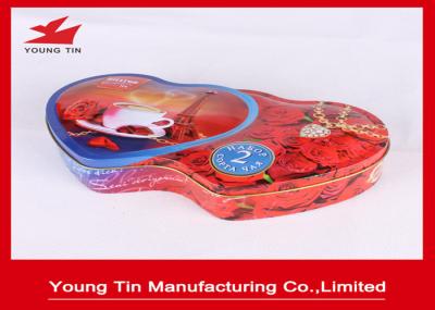 Double heart shaped Metal Coffee Tins Logo Printed and Embossed 242 x 132 x 40 MM