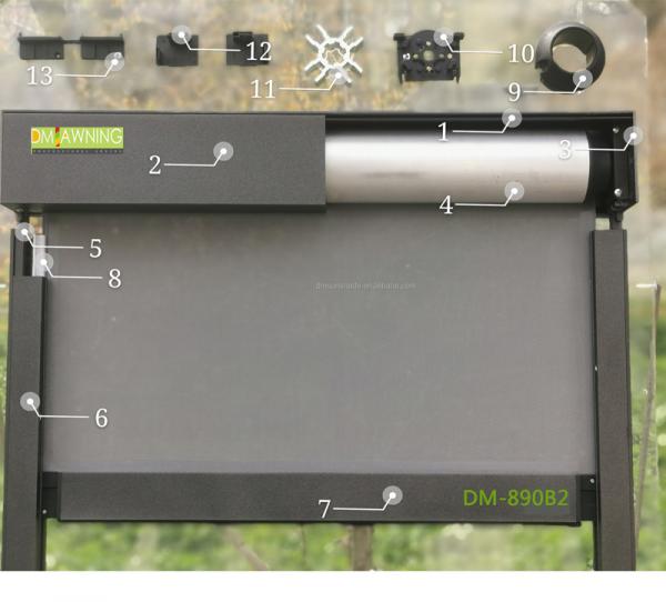 Motorized Outdoor Sunscreen Roller Blinds For Windows Zipper Track