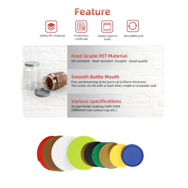 Опарник корма для домашних животных бутылки 87mm варенья пустого широкого рта пластиковый круглый