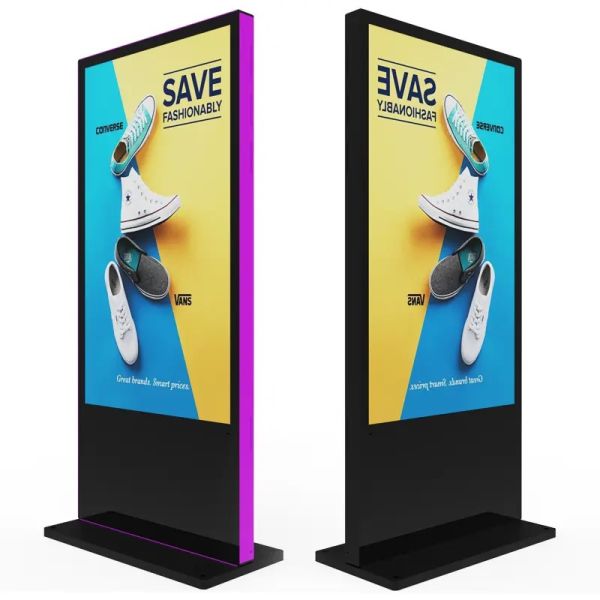 75 Outdoor Floor Standing Digital Signage IP65 Waterproof High Brightness Sunlight Readable Advertising Totem Kiosk OEM