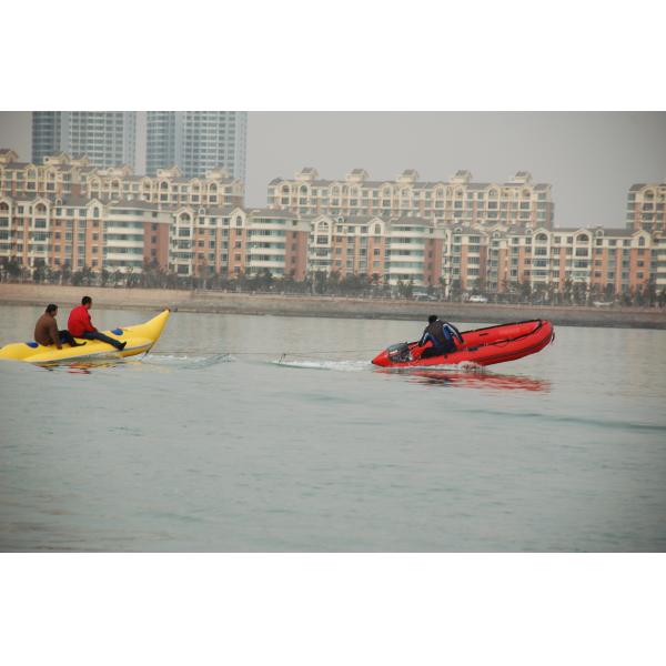 Yellow PVC Single Tube Inflatable Banana Boat For Water Sports