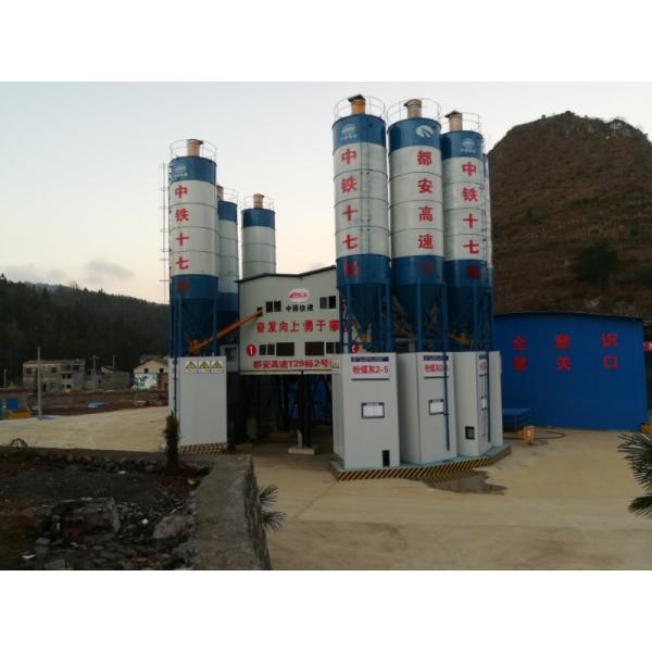 Safe HZS90 Concrete Batching Plant Equipment 145Kw Easy To Maintain