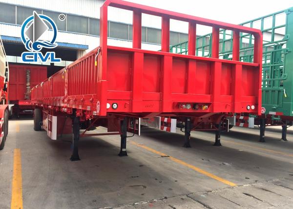 New Double Function Cargo Semi Trailer Trucks With 3 Fuwa Axles And Removable Wall Q345A Carbo Steel