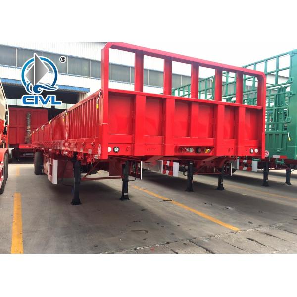 Three Axle Sidewall Semi Trailer , Cargo Semitrailer Semi Truck Trailer