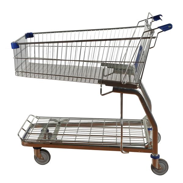 Ручная тележка гастронома длинного супермаркета клетки ячеистой сети металла большая с оптовой продажей шасси