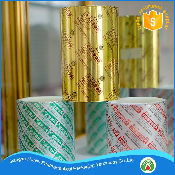 printed and lacquered treatment medication blister packaging aluminum foil