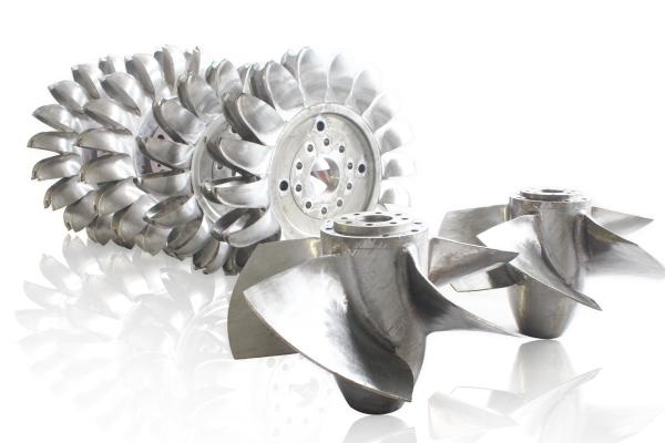Turbine hydraulique en acier inoxydable ou en acier avec hauteur de lame personnalisée