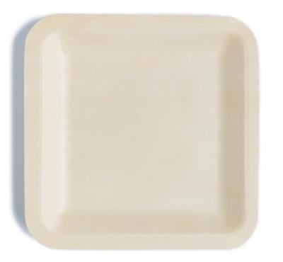 Square biodegradable Birch Wooden Disposable Party Bowls Tableware 8.5 Inch