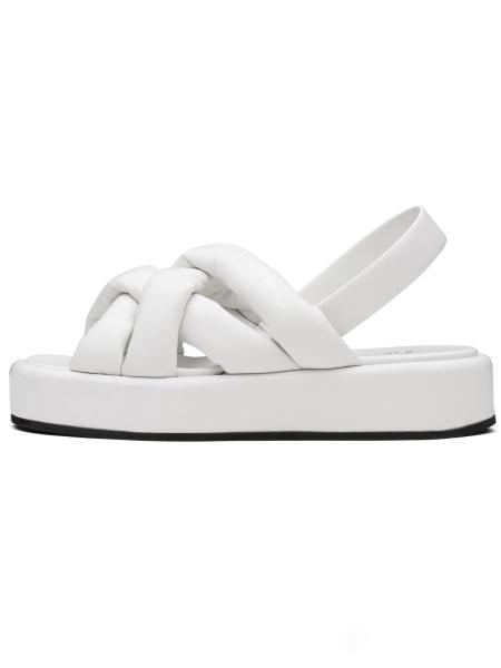 Reinforced OEM White Platform Sandals Flat With Adjustable Slingback Straps
