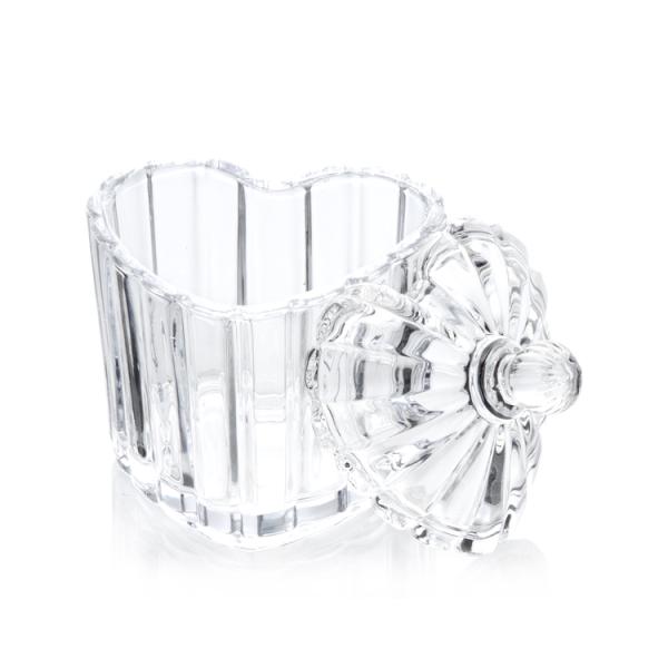 Heart crystal glass jewelry case box