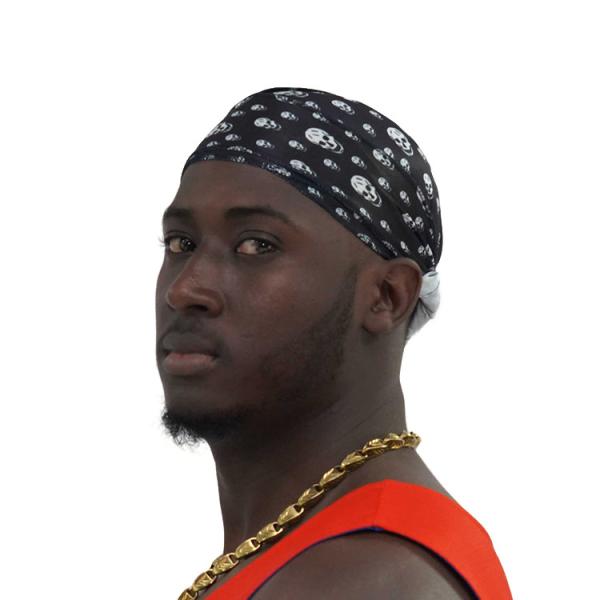Wholesale Silk Satin Designer Silky Polyester Logo Custom Wave Cap Bonnet Durag