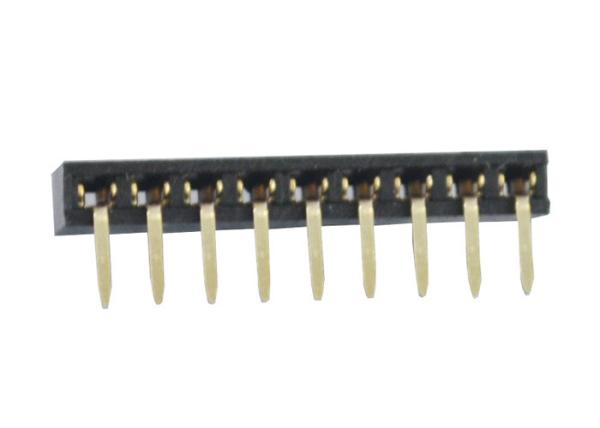 90 Degree SMT Female Header Connector Single Row Black 2.0mm Through Hole