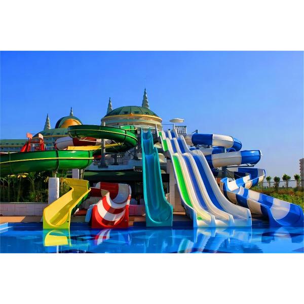 Водный парк развлечений, игры, большая стекловолокнистая горка на продажу.