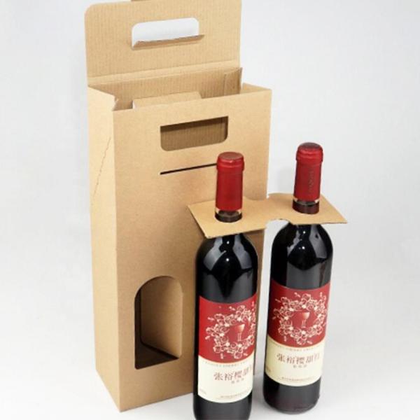 Bens de empacotamento ondulados do papel de embalagem do cartão da caixa do vinho de 2 garrafas