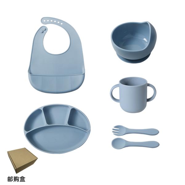 Eco Friendly Silicone Suction Divided Plate Colorful Baby Feeding Necessities PVC Free