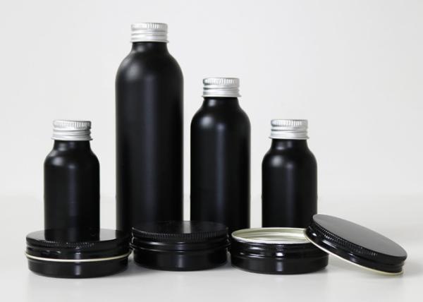 Black Aluminum 100ml Custom Cosmetic Bottles For Hair Wax Lotion