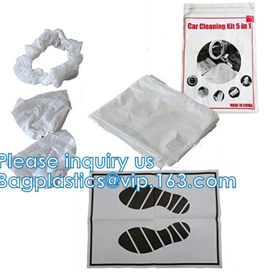 Universal Disposable Transparent Car Seats Cover Car Steering Wheel Covers Waterproof Car Handle Cover