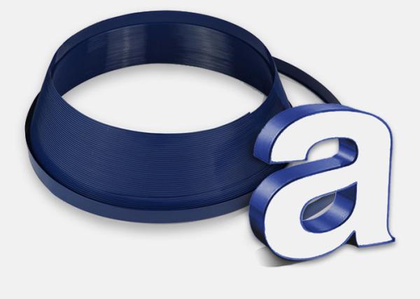 Acrylic Blue Color J Type Channel Letter Edge 3/4 Inch Plastic Trim Cap