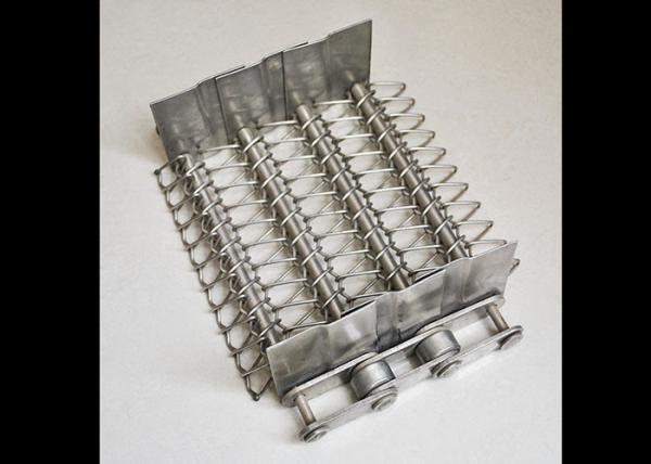 Food Grade Heat Resistant Stainless Steel Metal Wire Mesh Chain Conveyor Belt With Baffle
