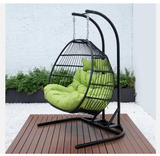 200kg Black Hanging Swing Chair Outdoor Garden Set