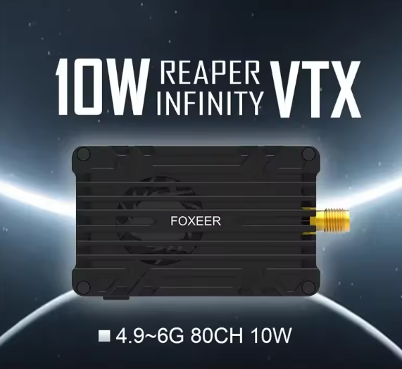 Foxeer 4.9G - 6g Reaper Unlimited 10W 80CH VTx Launcher, Suitable for 9-36v 25/500/1500/3000mW 5W 40CH Drone Accessories