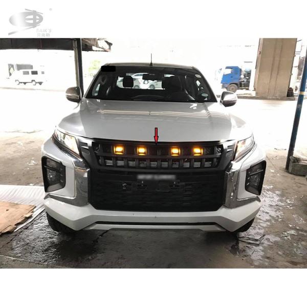 LED Style Front Grille Bumper Matte Black 2019-On For Mitsubishi Triton L200 Abs