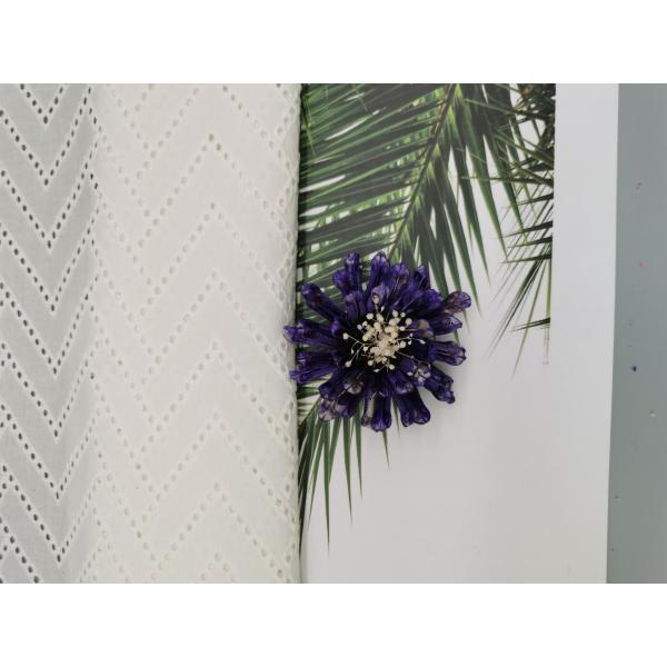 125CM White Zipper Embroidered Cotton Lace Fabric