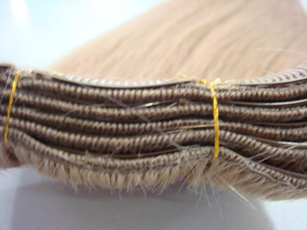 Extensions de cheveux blonds en lot et closure raides 100 grammes