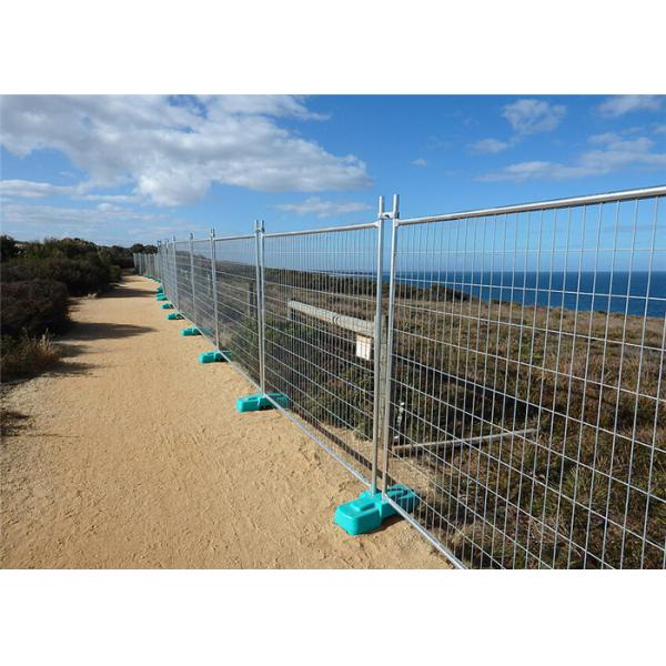 Mobile Metal 4.0mm Temporary Steel Fencing Hot Dipped Galvanized With Base