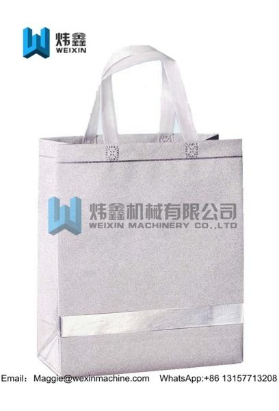 100gsm Eco glitter film lamination Non Woven Bag /Promotional Custom Laminated PP Non Woven Tote Shopping Bag