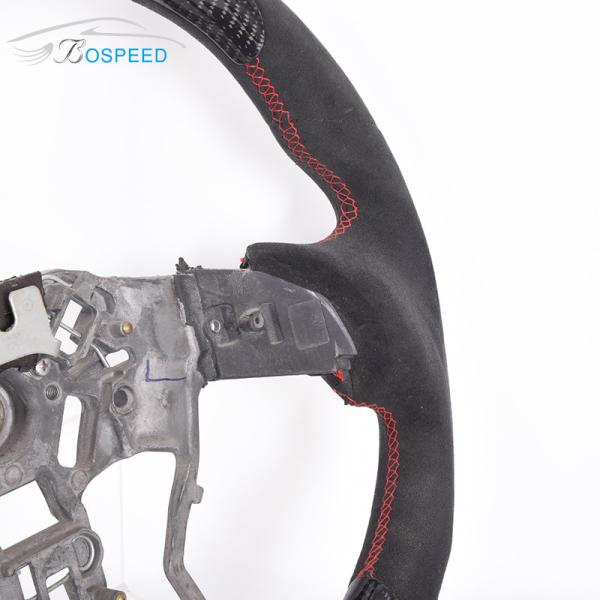35cm Sports Alcantara Toyota Carbon Fiber Steering Wheel Blue Red Stitching