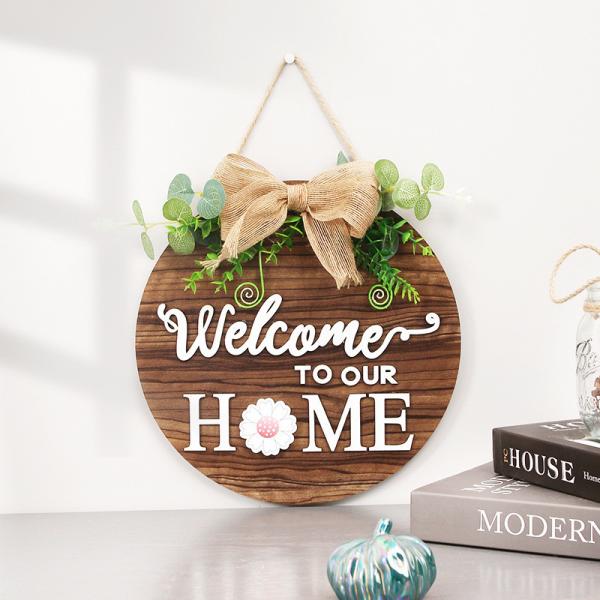Welcome Wreaths Front Door Decor Outdoor Hanging Vertical Sign Farmhouse Decorations Front Porch Decorations